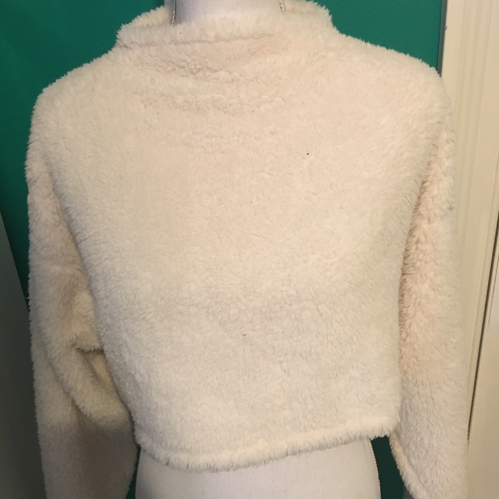 Soft Fluffy White Crop Top